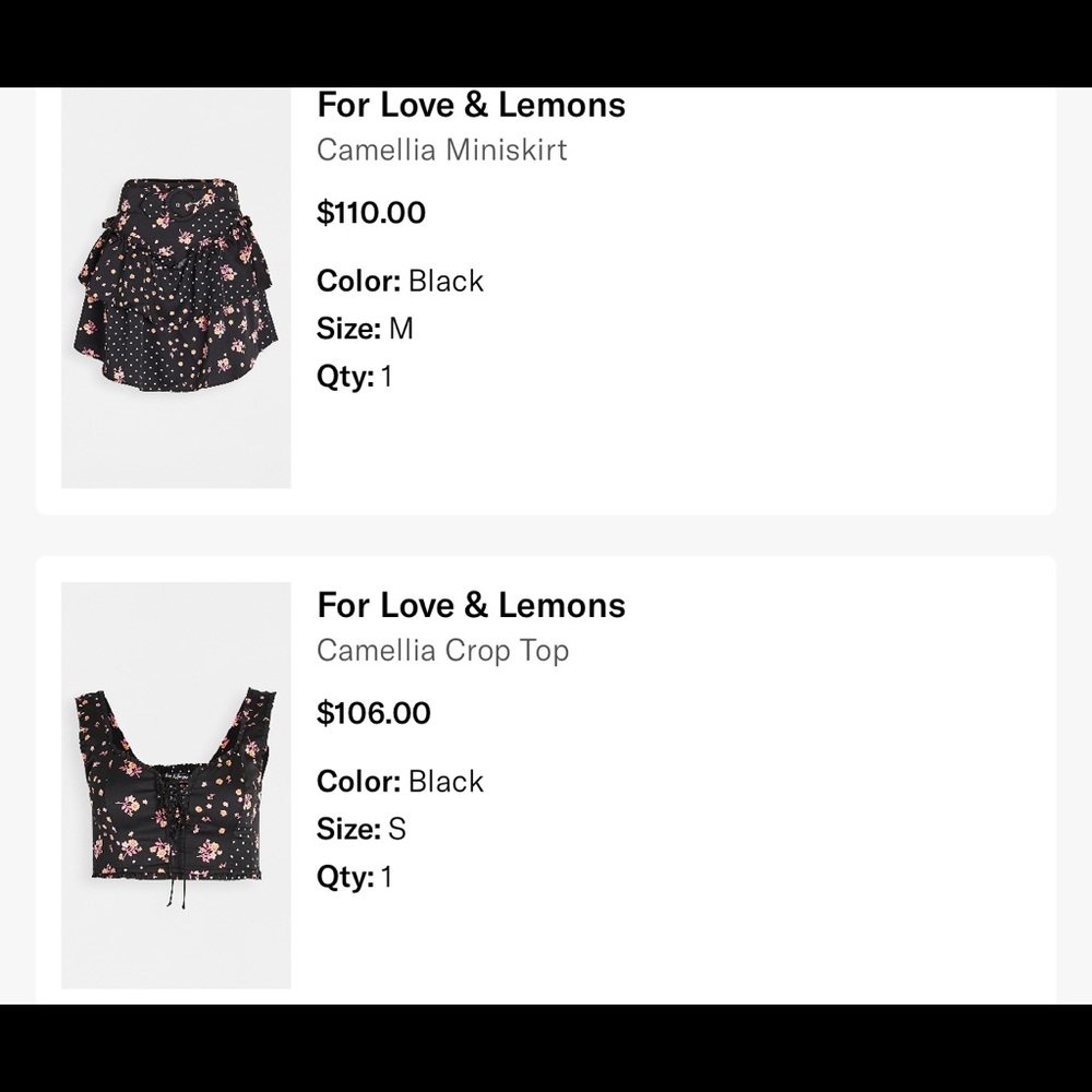 Selling this adorable For Love and Lemons matching set! Only selling as a set!